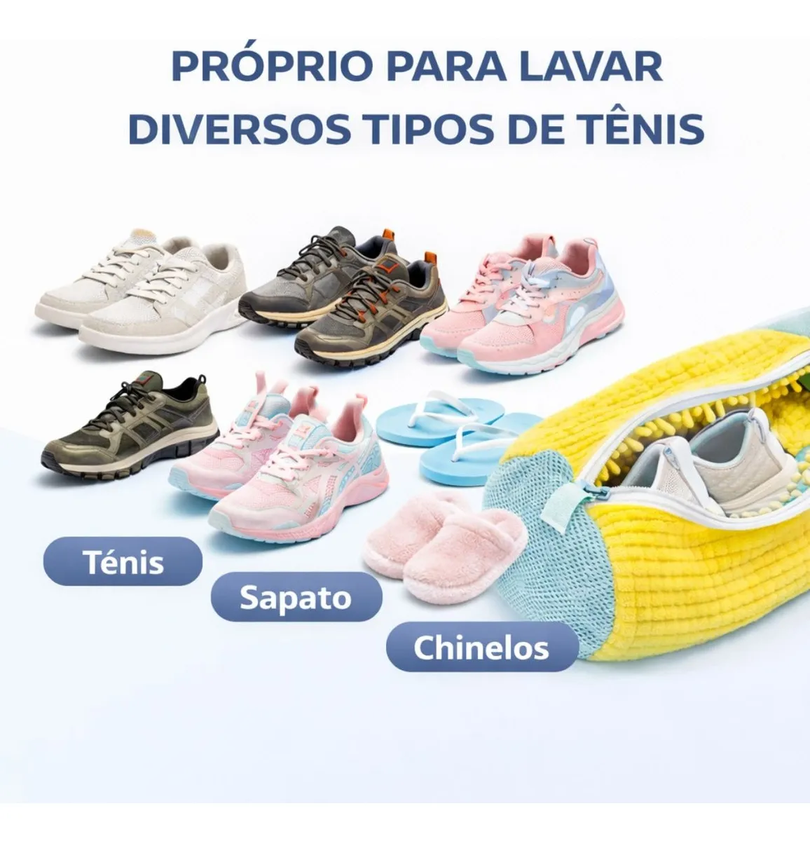 Compatível com tênis, sapatos e chinelos